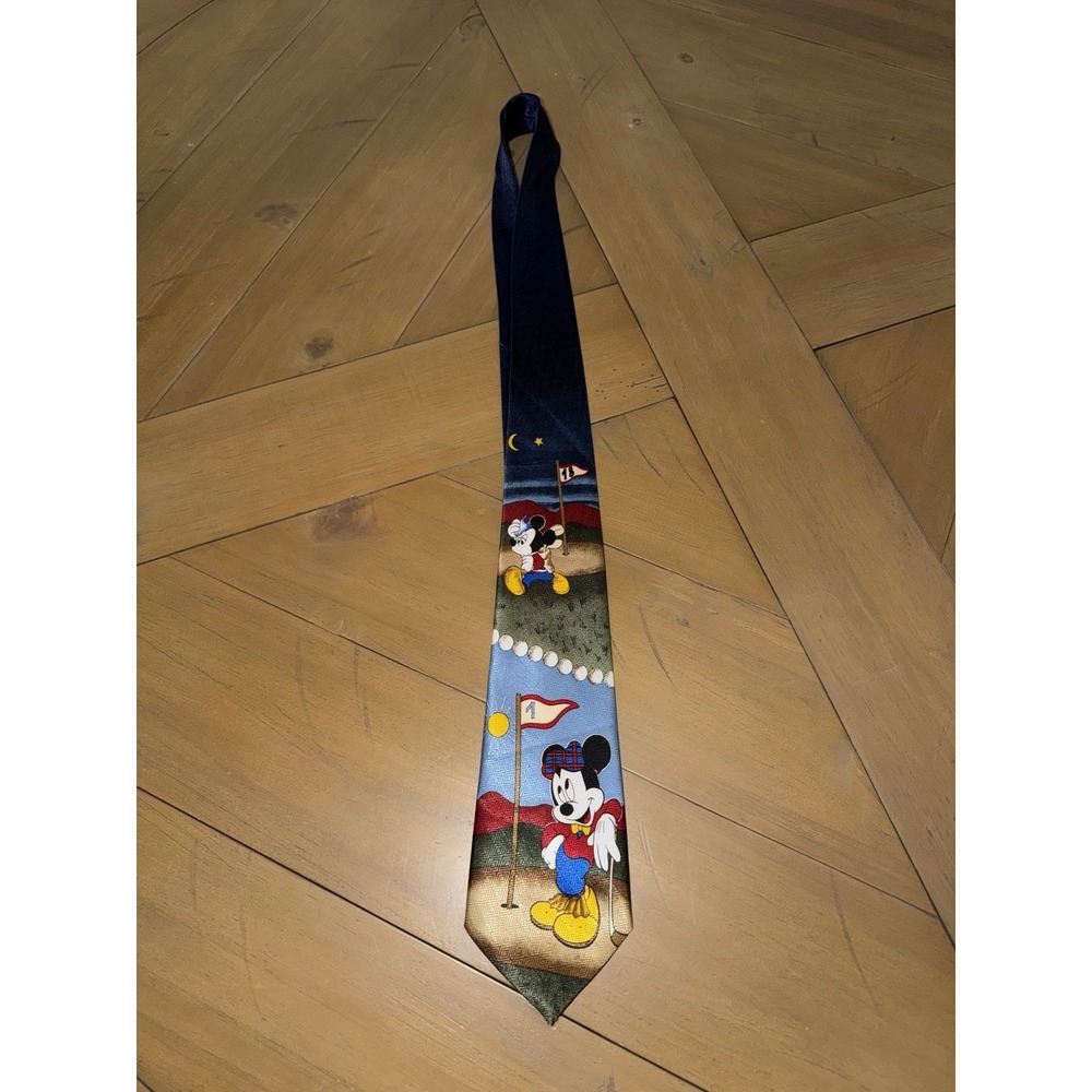 Vintage Mickey Unlimited Disney Mickey Mouse Golf Necktie USA Theme